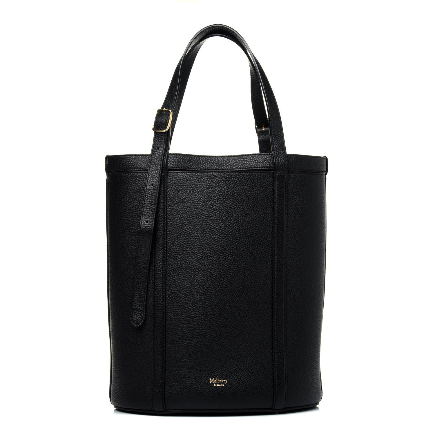 Mulberry Small Classic Grain Calfskin Bucket Tote Bag Black 3 of 21