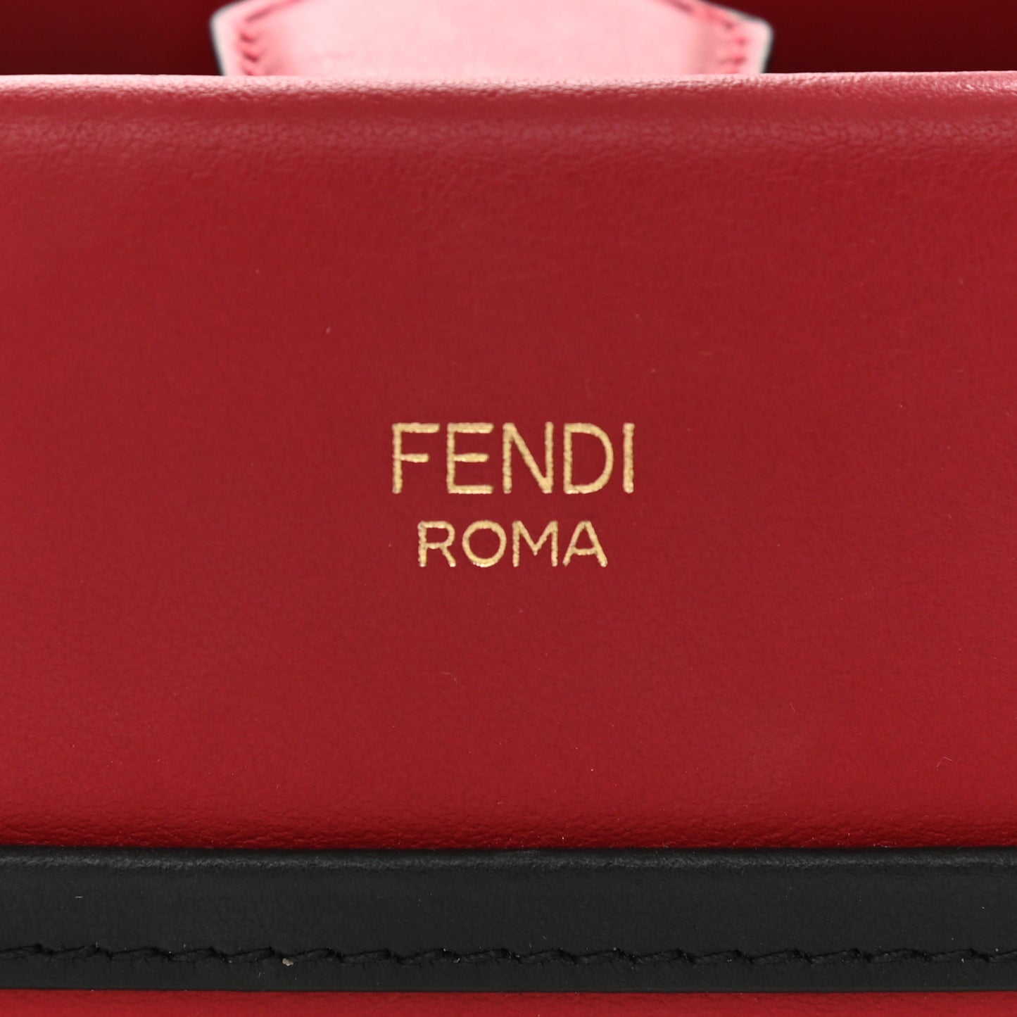 Vitello Century Opaco F is Fendi Bi-Color Small Runaway Satchel Fragola Black