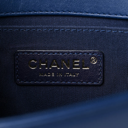 Chanel Calfskin Chevron Embroidered Small Boy By The Sea Flap Navy 6 of 14