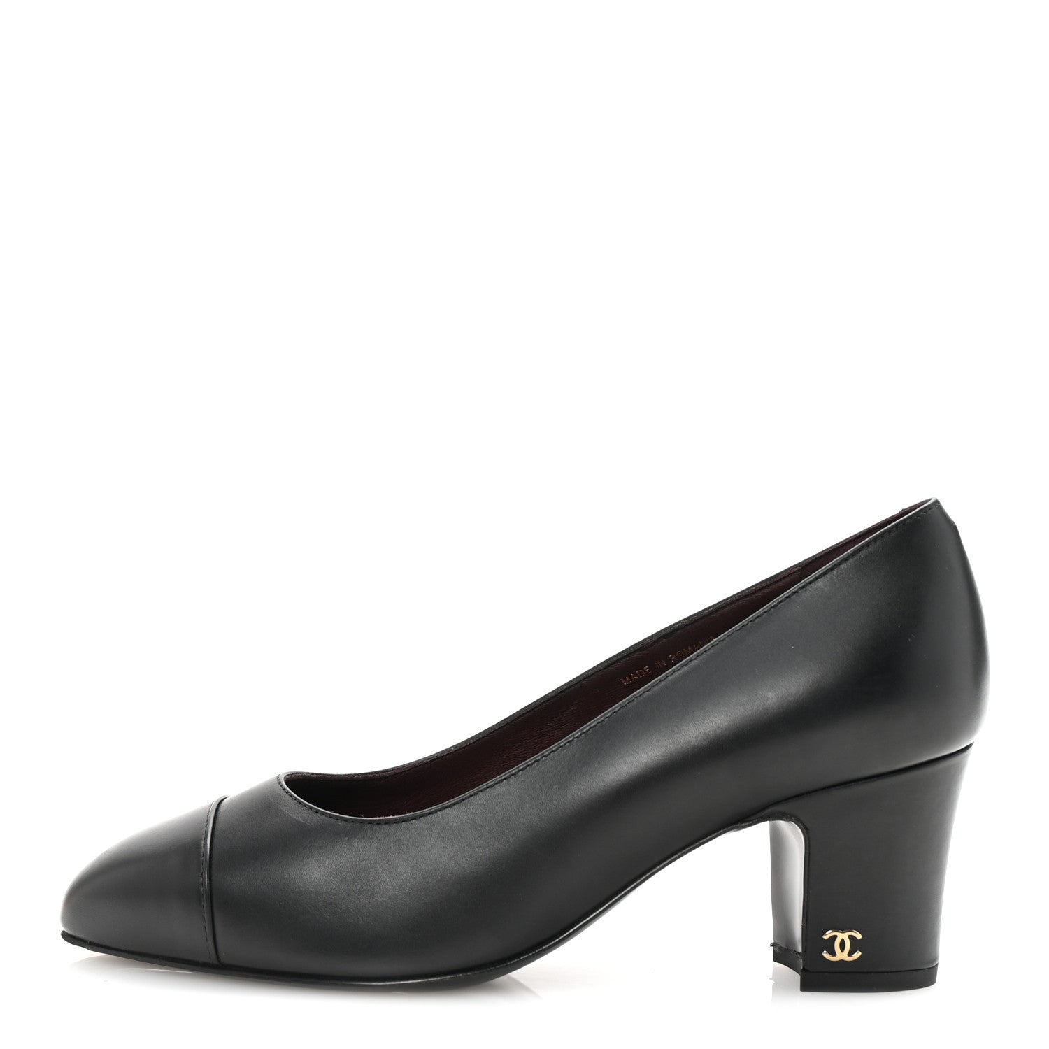 Chanel Lambskin Cap Toe CC Uniform Pumps 38 Black 1 of 9