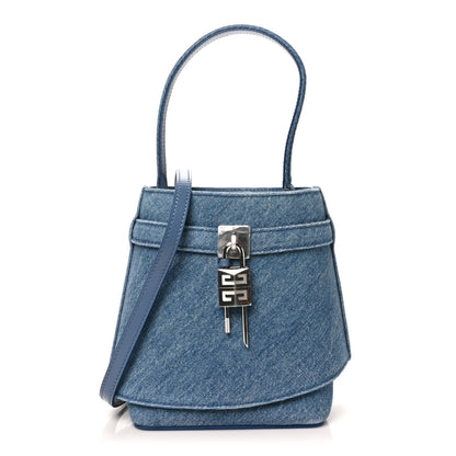 Givenchy Denim Shark Lock Bucket Bag Medium Blue 1 of 9
