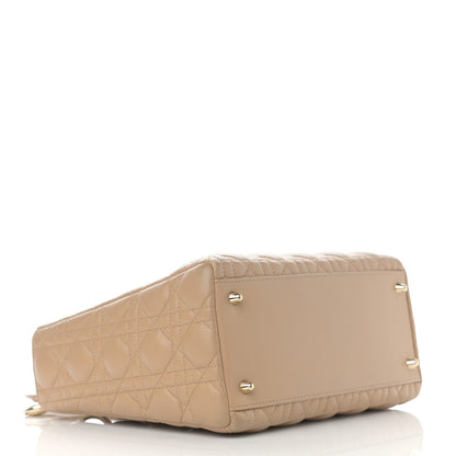 Christian Dior Lambskin Cannage Medium Lady Dior Beige 4 of 10