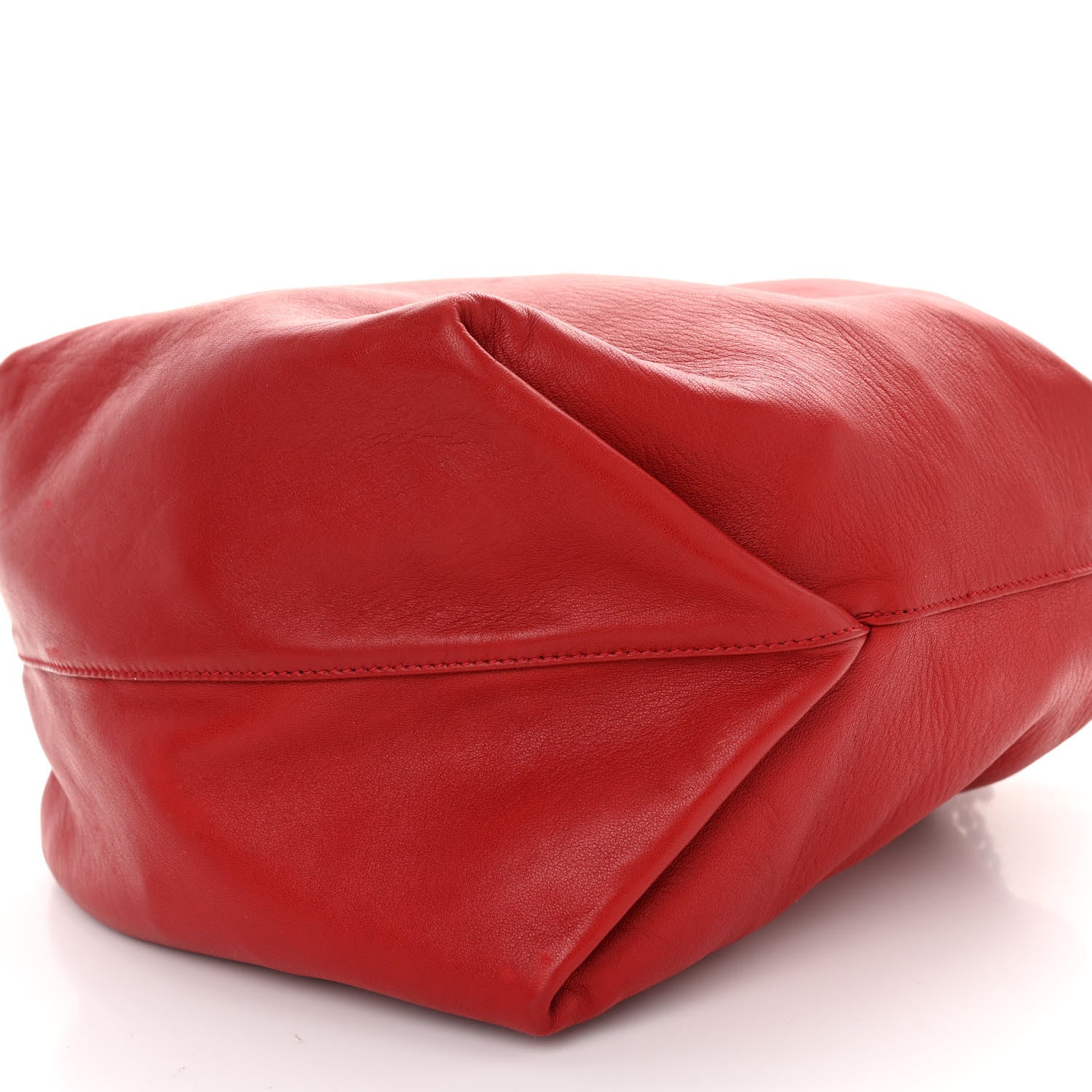 Saint Laurent Lambskin Teddy Drawstring Bag Eros Red 9 of 9