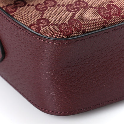 Gucci Monogram Textured Dollar Calfskin Small Horsebit 1955 Shoulder Bag Sahara Rubino Chardonnay 8 of 9