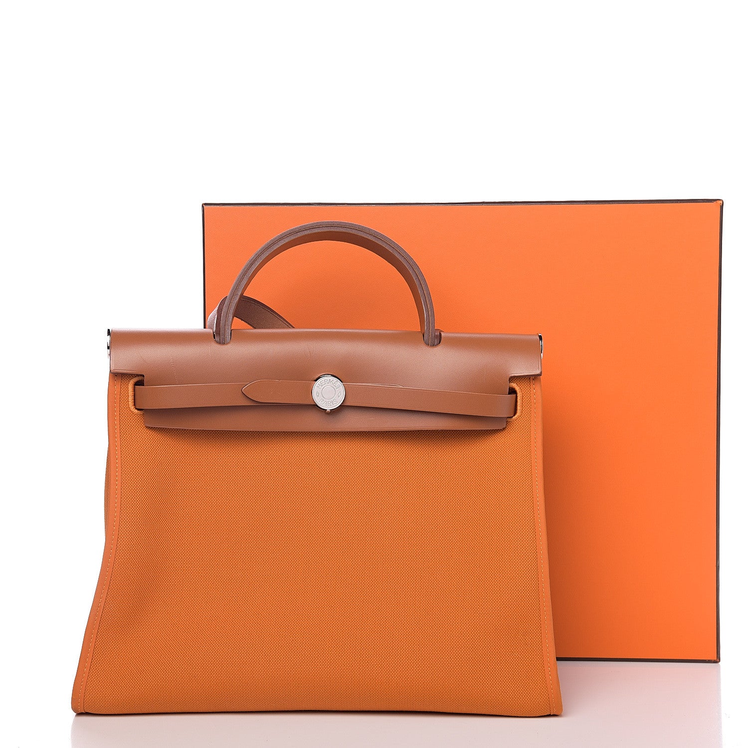 Hermes Vache Hunter Toile Herbag Zip 31 PM Orange 12 of 12