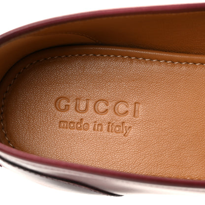 Gucci Calfskin Horsebit Mens Jordaan Loafers 10.5 Strong Red 8 of 9