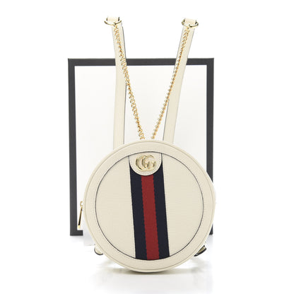 Gucci Textured Calfskin Web Mini Ophidia Round Backpack Mystic White 10 of 10