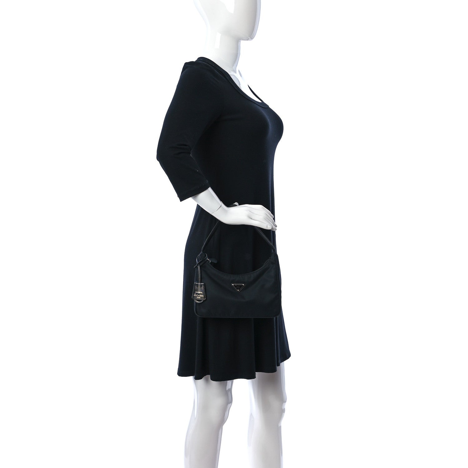 Prada Tessuto Nylon Mini Re-Edition 2000 Bag Black 3 of 10