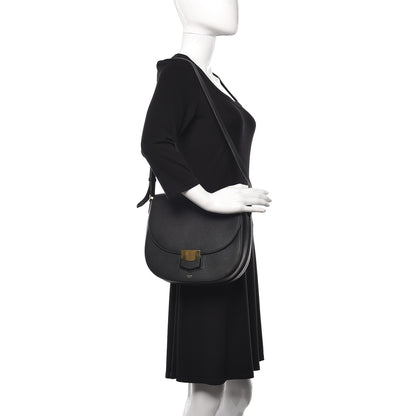 Celine Grained Calfskin Medium Trotteur Black 2 of 12