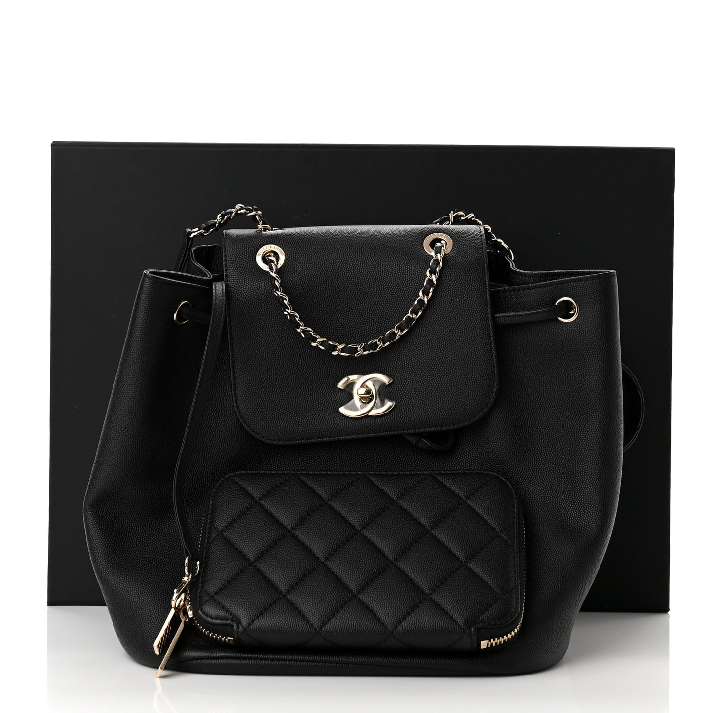 Caviar Quilted Business Affinity Backpack Black