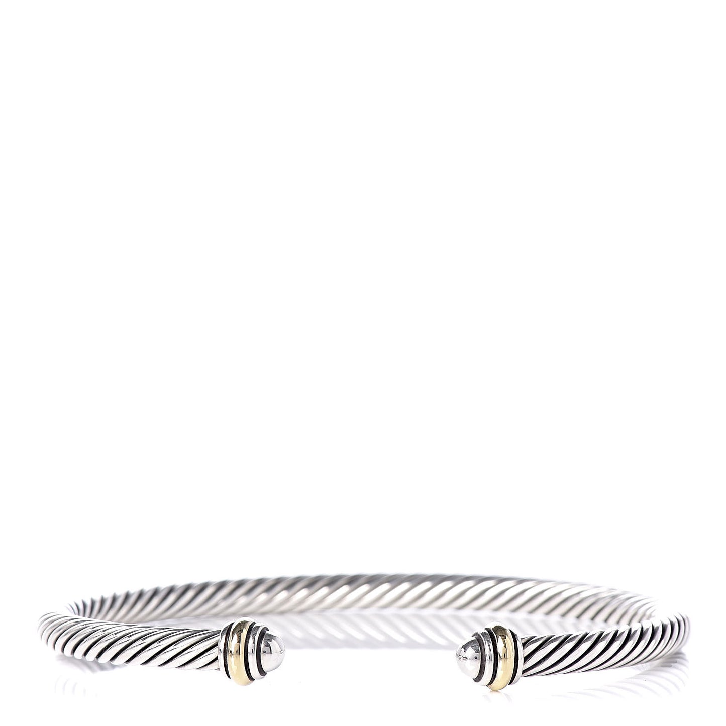 Sterling Silver 18K Yellow Gold 4mm Cable Classics Bracelet