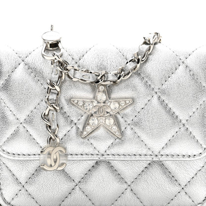 Chanel Metallic Lambskin Crystal Quilted Star Chain Belt Bag Silver 8 of 8