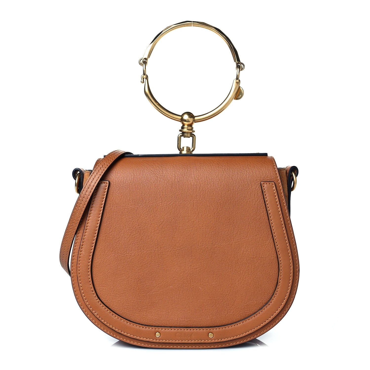 Chloe Calfskin Suede Medium Nile Bracelet Bag Caramel 1 of 13