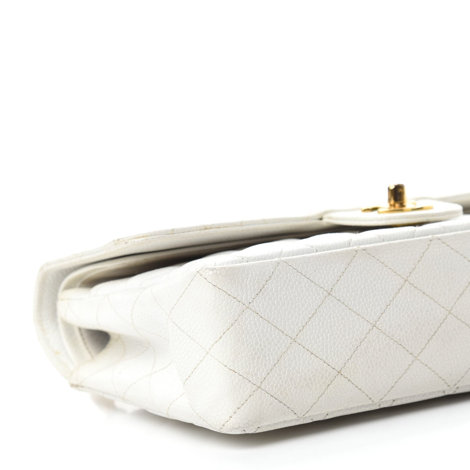 Chanel Caviar Quilted Medium Double Flap White 6 of 21