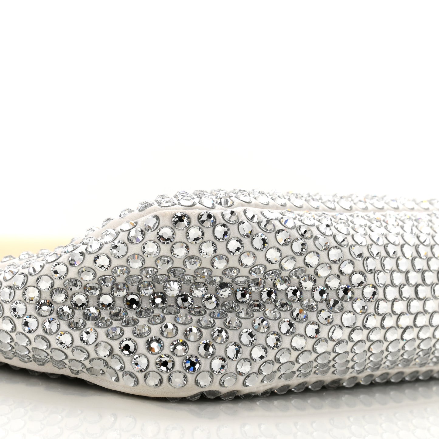 Satin Crystal Mini Re-Edition 2000 Bag White