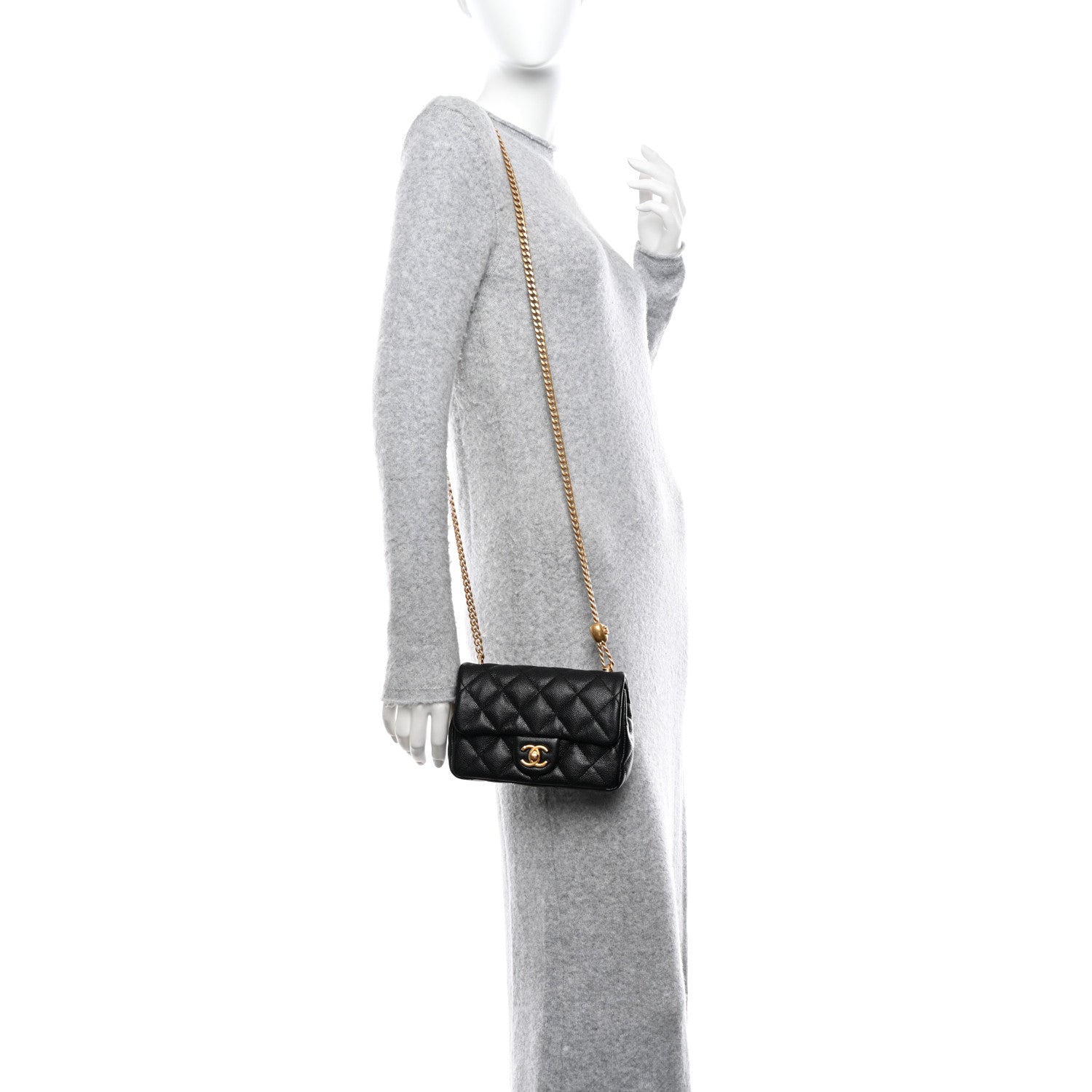 Chanel Caviar Quilted Mini Sweetheart Rectangular Flap Black 2 of 12