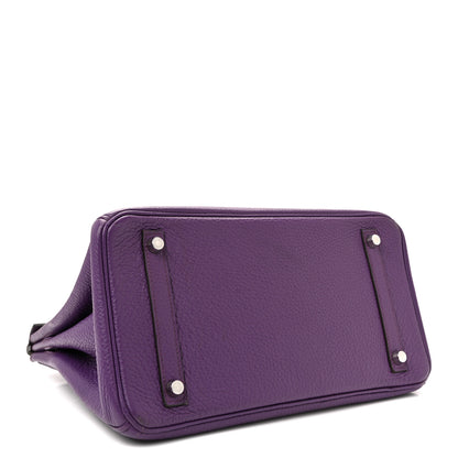 Hermes Taurillon Clemence Birkin 30 Ultraviolet 10 of 40