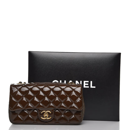 Chanel Patent Goatskin Quilted Medium CC Eyelet Flap Khaki 8 of 8