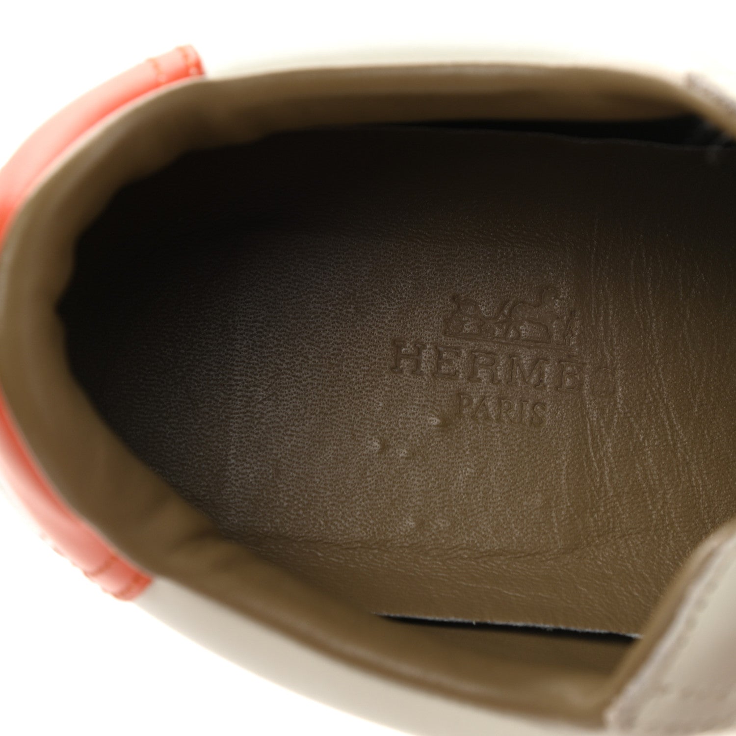 Hermes Calfskin Quicker Sneakers 37 White Orange 7 of 8
