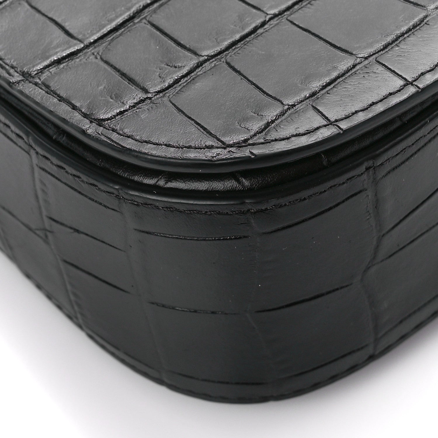 Mulberry Deep Calfskin Crocodile Embossed Small Darley Black 10 of 11