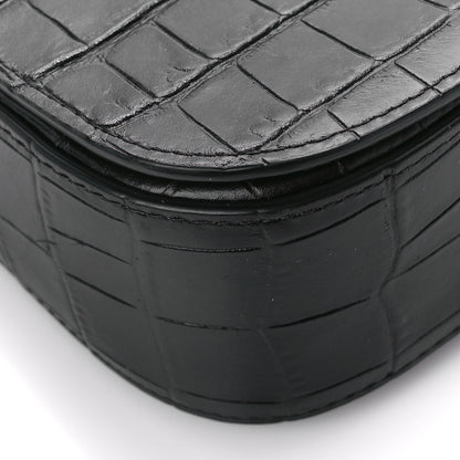 Mulberry Deep Calfskin Crocodile Embossed Small Darley Black 10 of 11