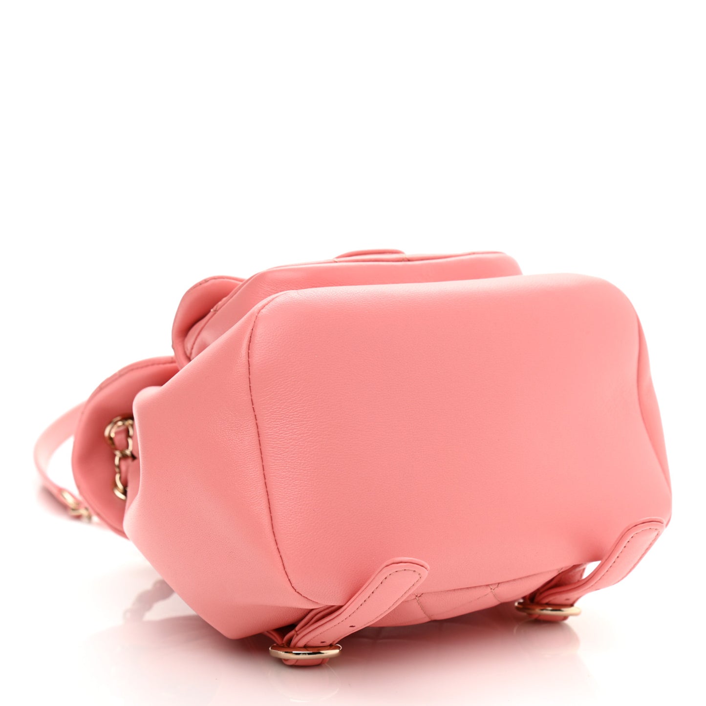 Lambskin Quilted Small Duma Drawstring Backpack Pink