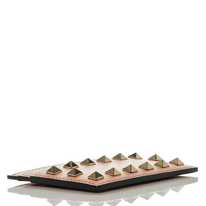 Valentino Garavani Vitello Rockstud Card Holder Orange 4 of 7