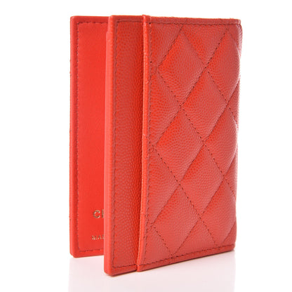 Chanel Caviar Quilted Card Holder Wallet Red 3 of 8