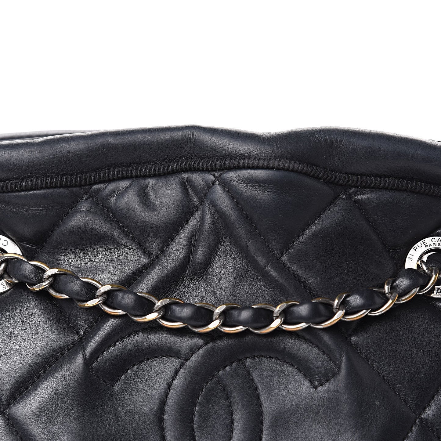 Calfskin Quilted Small Ballerine Camera Case Black