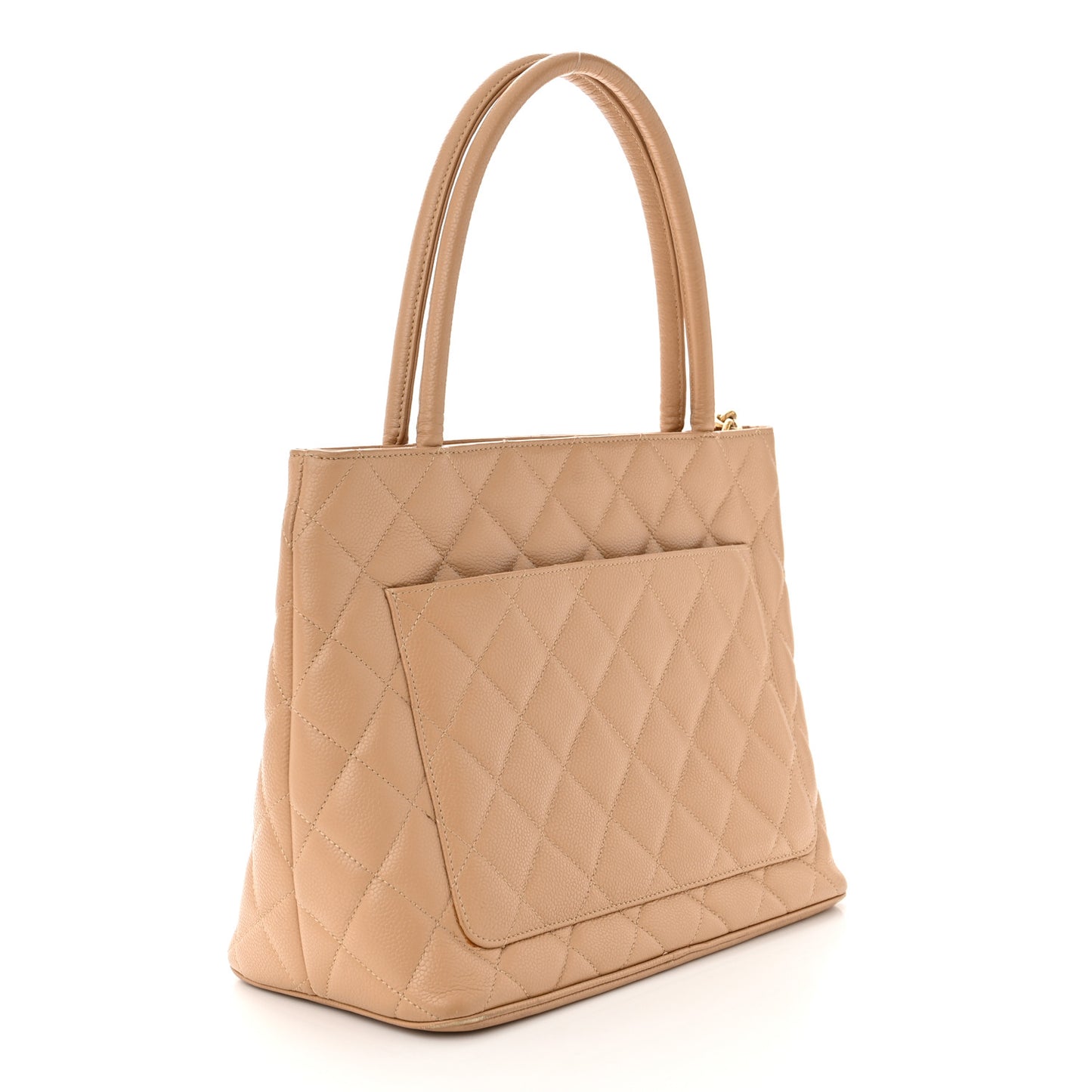 Caviar Quilted Medallion Tote Beige