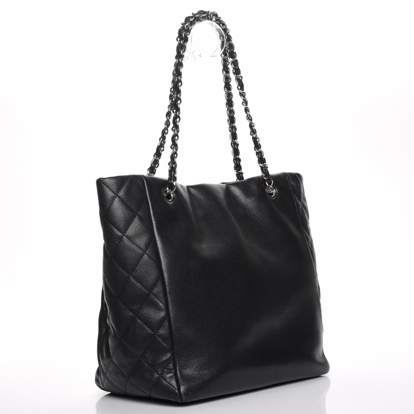 Soft Caviar Large Timeless CC Shopping Tote Black