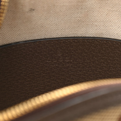 Gucci Monogram Jumbo GG Textured Dollar Calfskin Web Small Ophidia Dome Shoulder Bag Camel Ebony New Acero 5 of 9