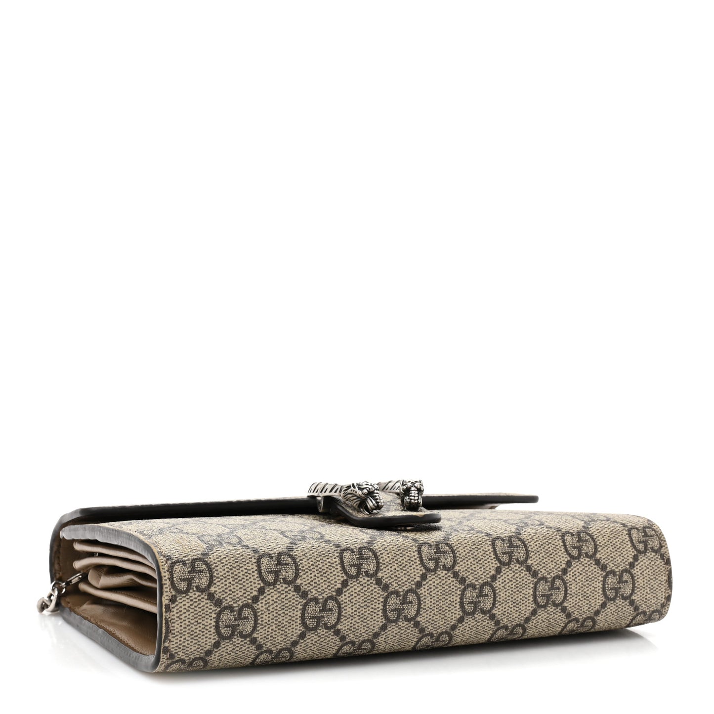 GG Supreme Monogram Mini Dionysus Chain Wallet Beige Taupe