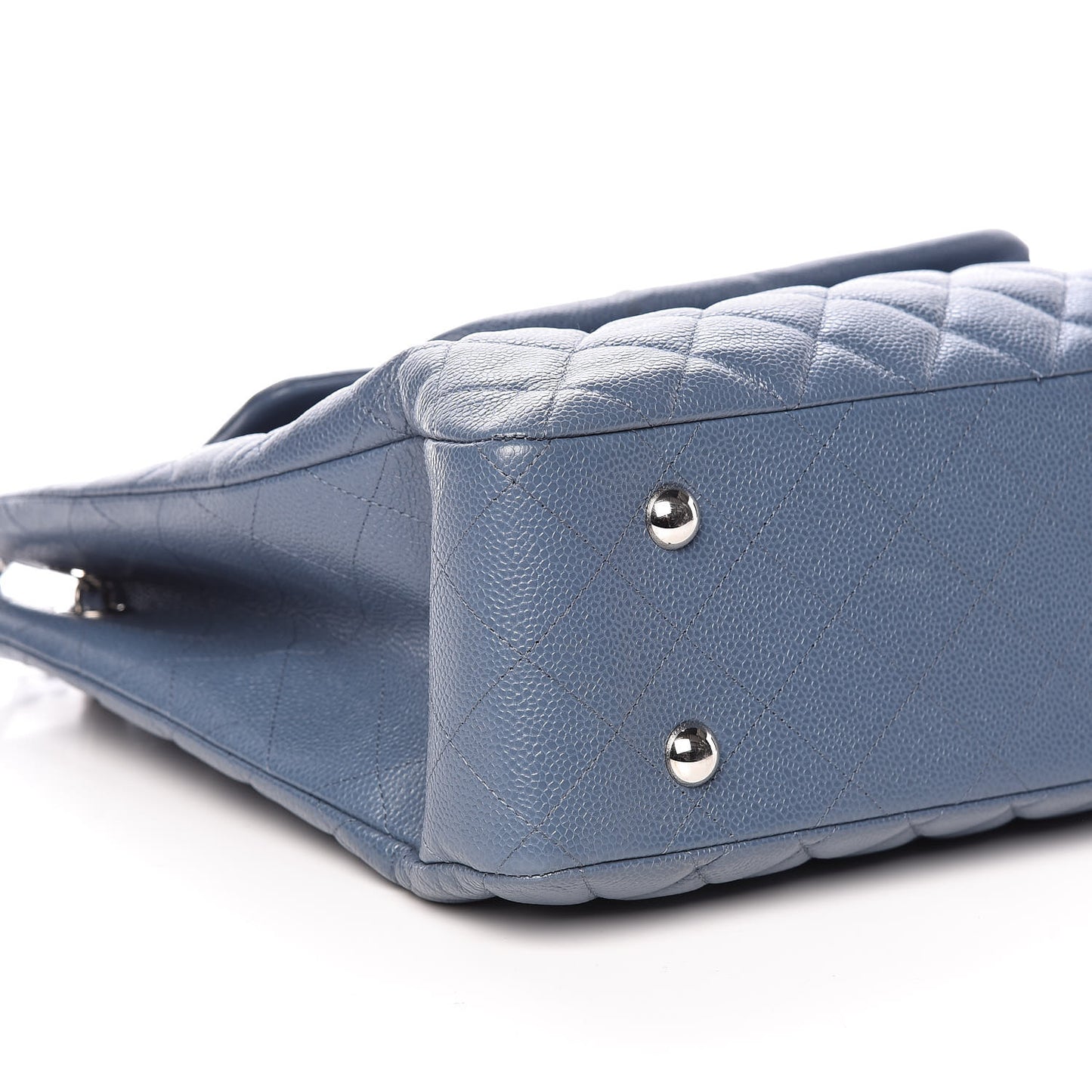 Caviar Quilted Flap Tote Blue