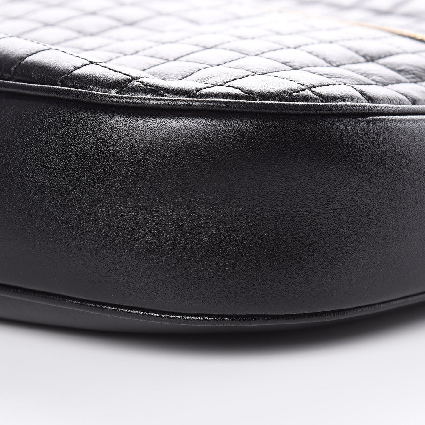 Calfskin Quilted Medium C Charm Bag Black