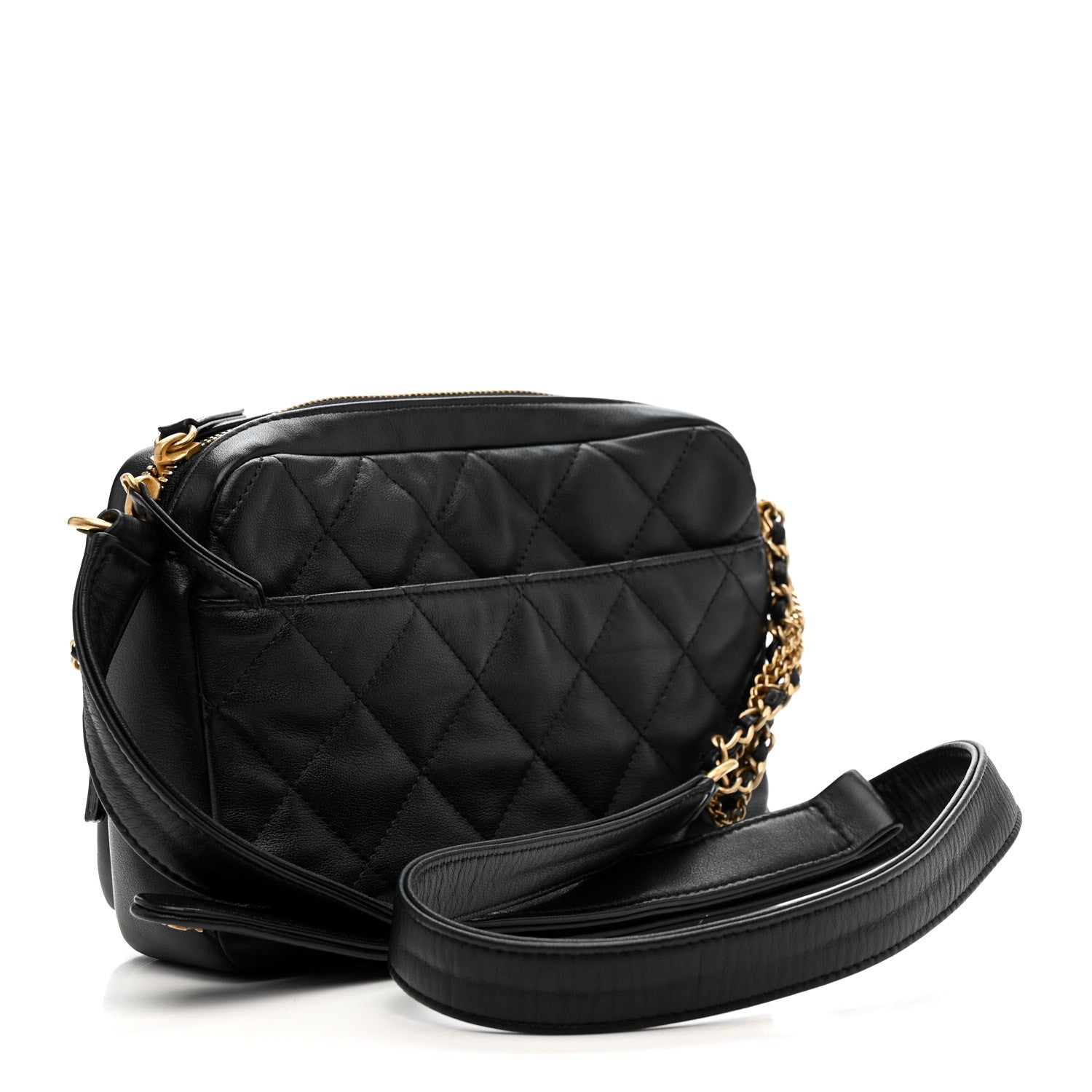 Chanel Calfskin Quilted Large Camera Case Black 3 of 10