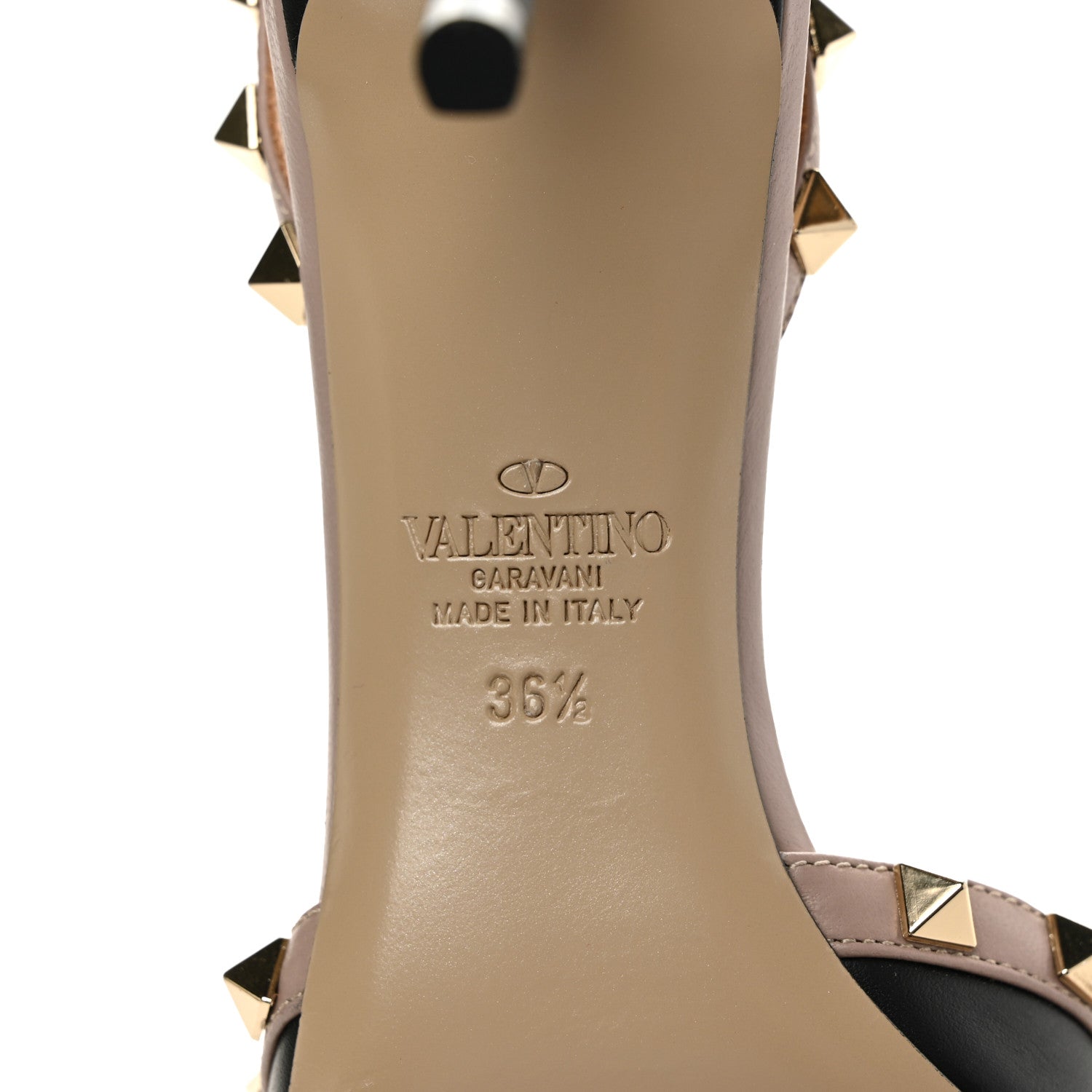 Valentino Garavani Calfskin Nappa Rockstud Slingback 60mm Pumps 36.5 Black Poudre 6 of 7
