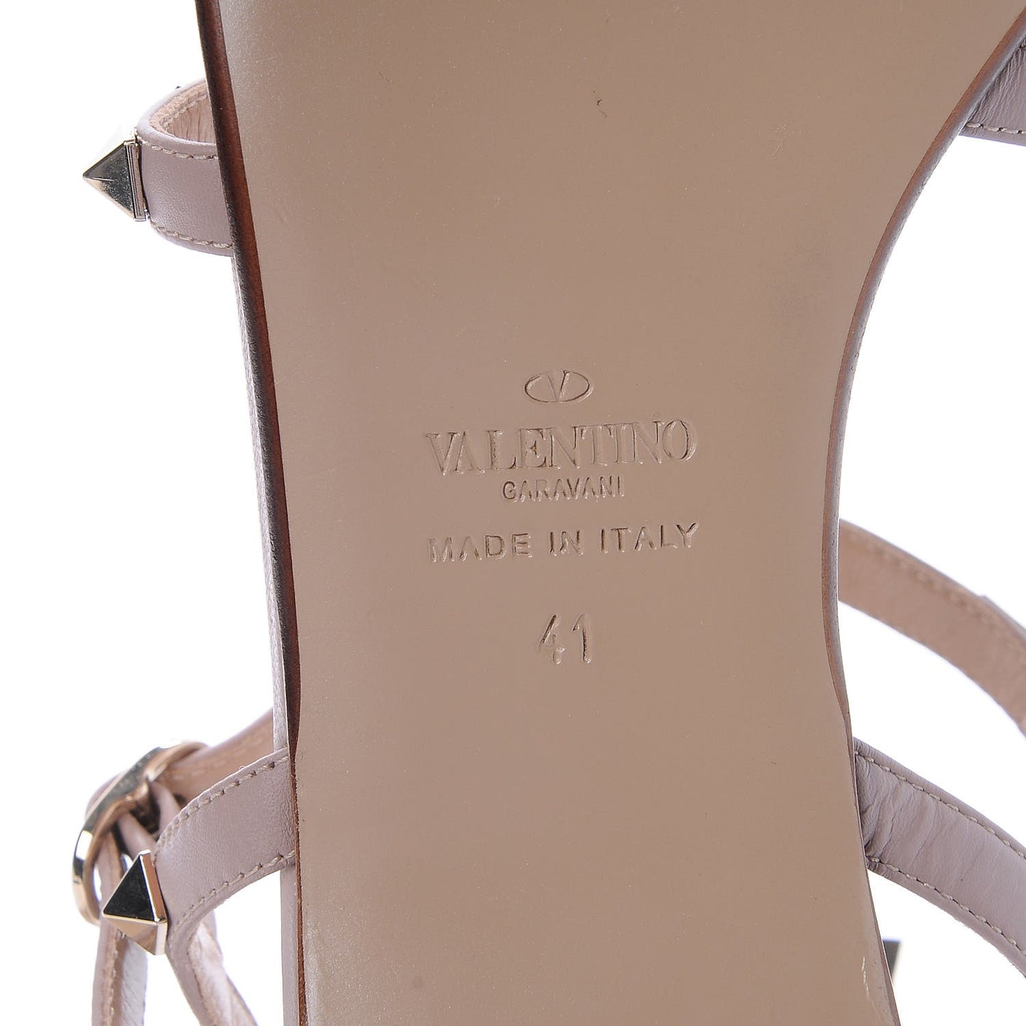 Nappa Rockstud Gladiator Flat Sandals 41 Poudre