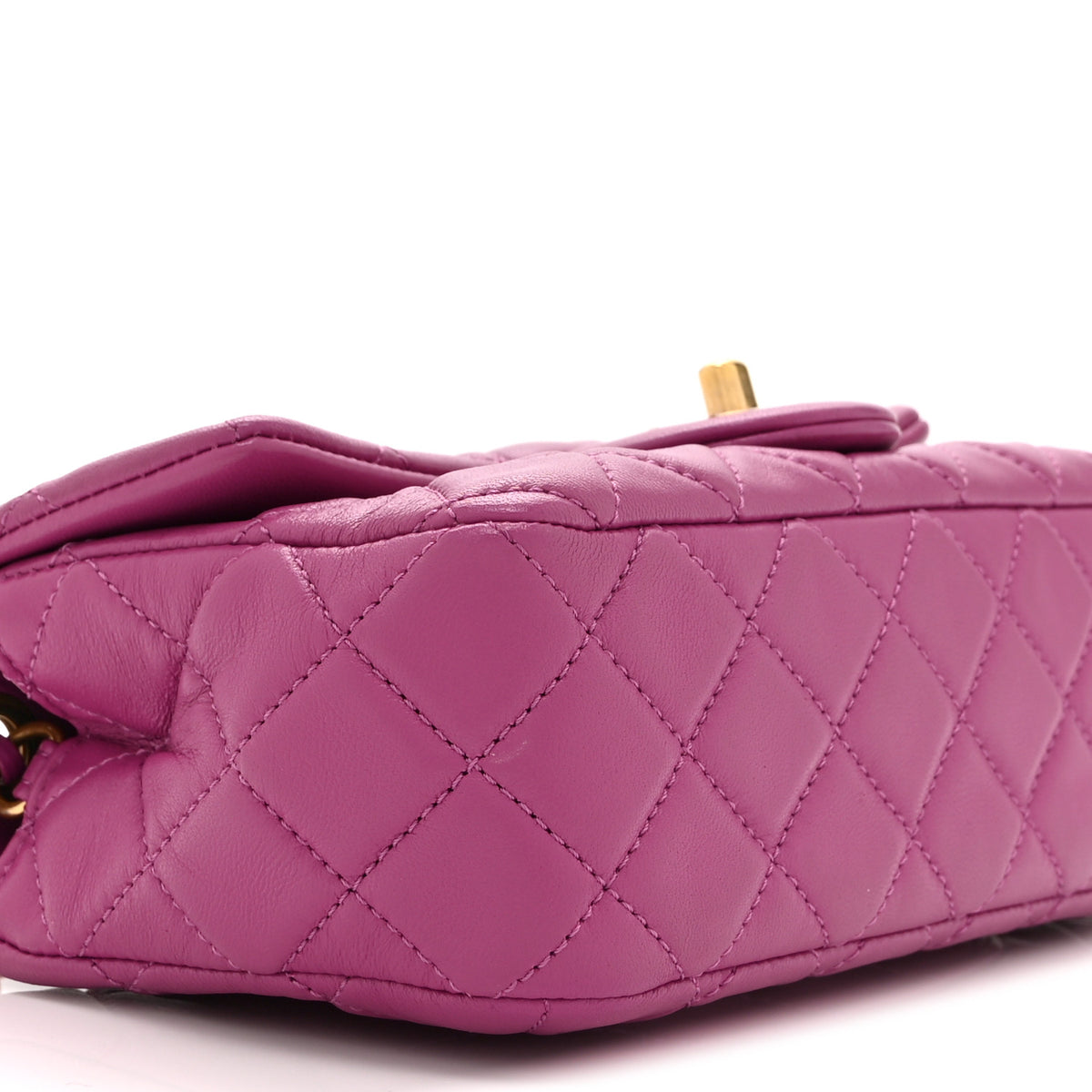 Chanel Lambskin Quilted Mini Rectangular Pearl Crush Flap Purple 9 of 10
