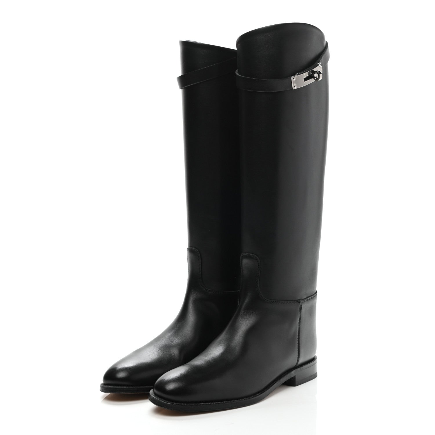 Hermes Box Kelly Jumping Boots 37 Black 3 of 9