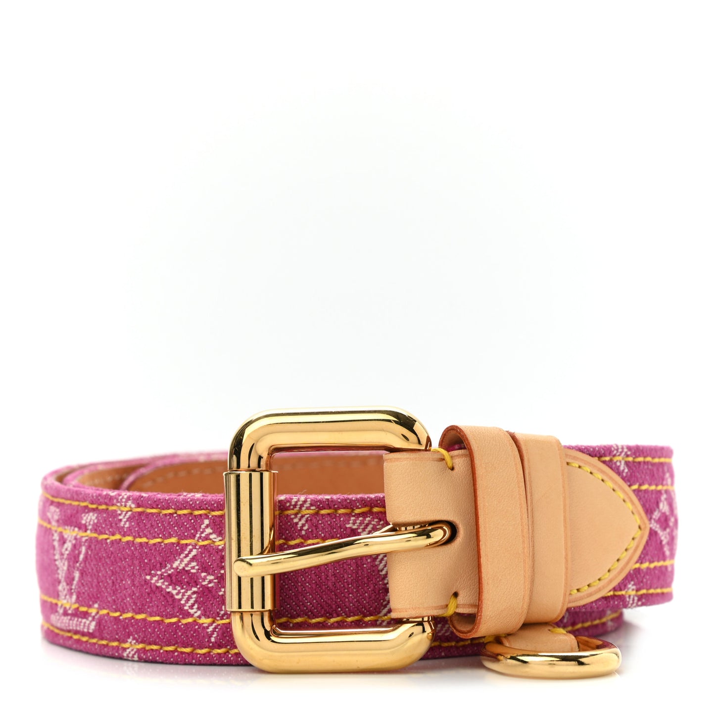 Denim Monogram Belt 80 32 Fuchsia