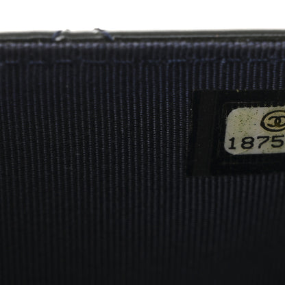 Chanel Patent Quilted Wallet On Chain WOC Navy Blue 15 of 21