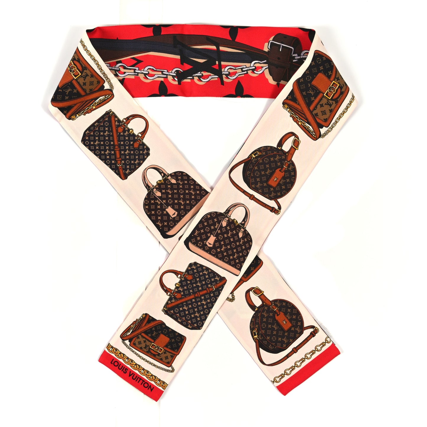 Silk Monogram Tribute to Bandeau Red