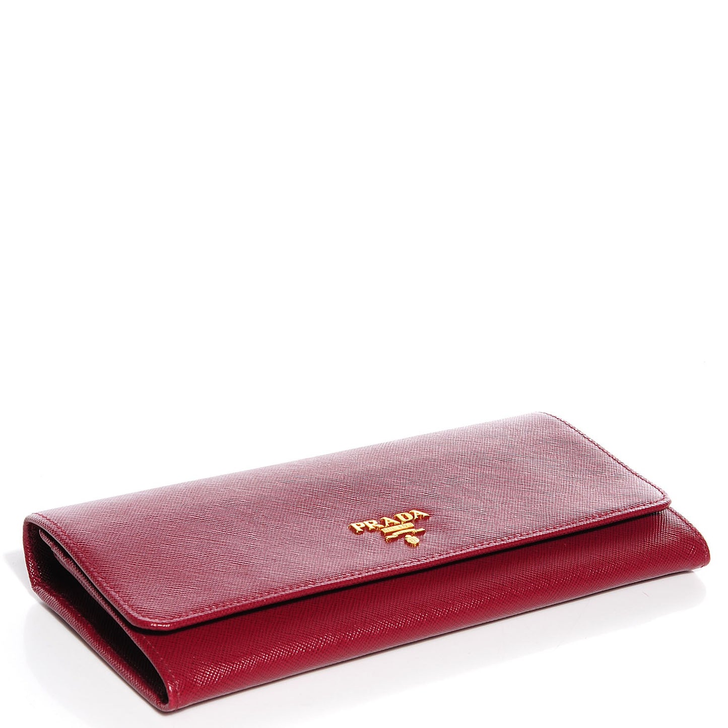 Saffiano Metal Oro Chain Wallet Cherry