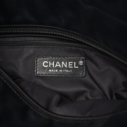 Chanel Coated Canvas Quilted Small Paris Biarritz Tote Black 5 of 10