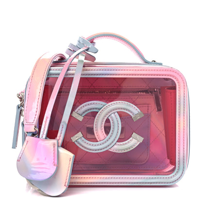 Chanel PVC Patent Calfskin Patent Lambskin Small CC Vanity Case Pink 1 of 10