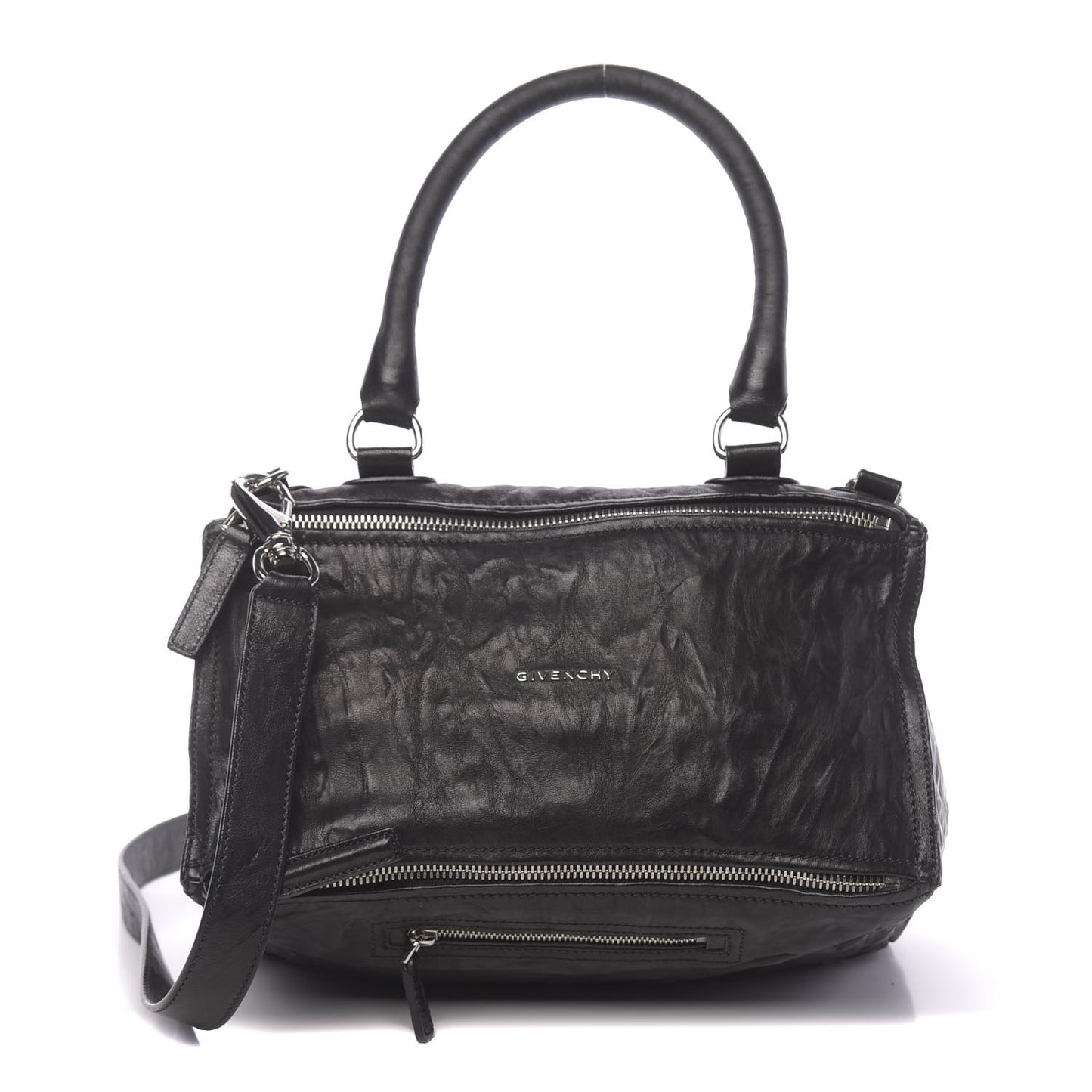 Tumbled Sheepskin Medium Pandora Bag Black