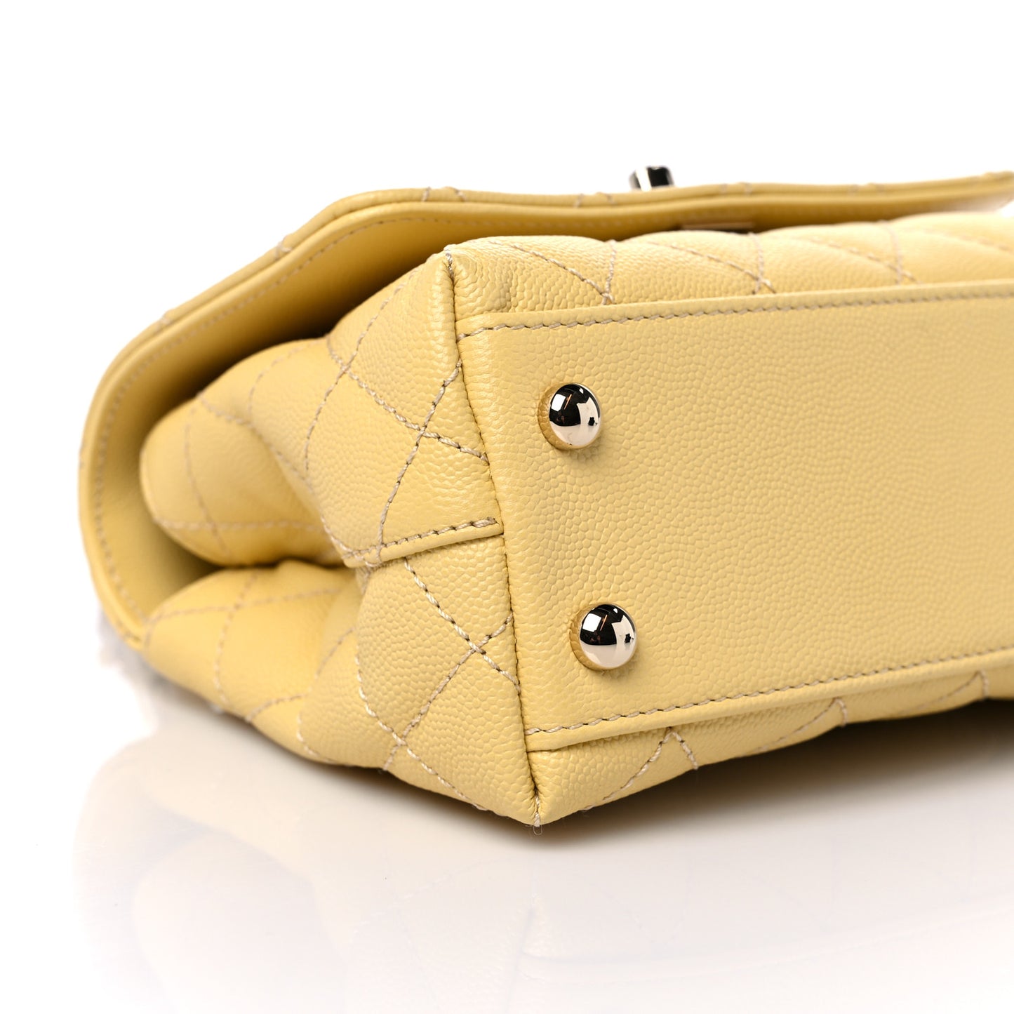 Caviar Quilted Extra Mini Coco Handle Flap Yellow
