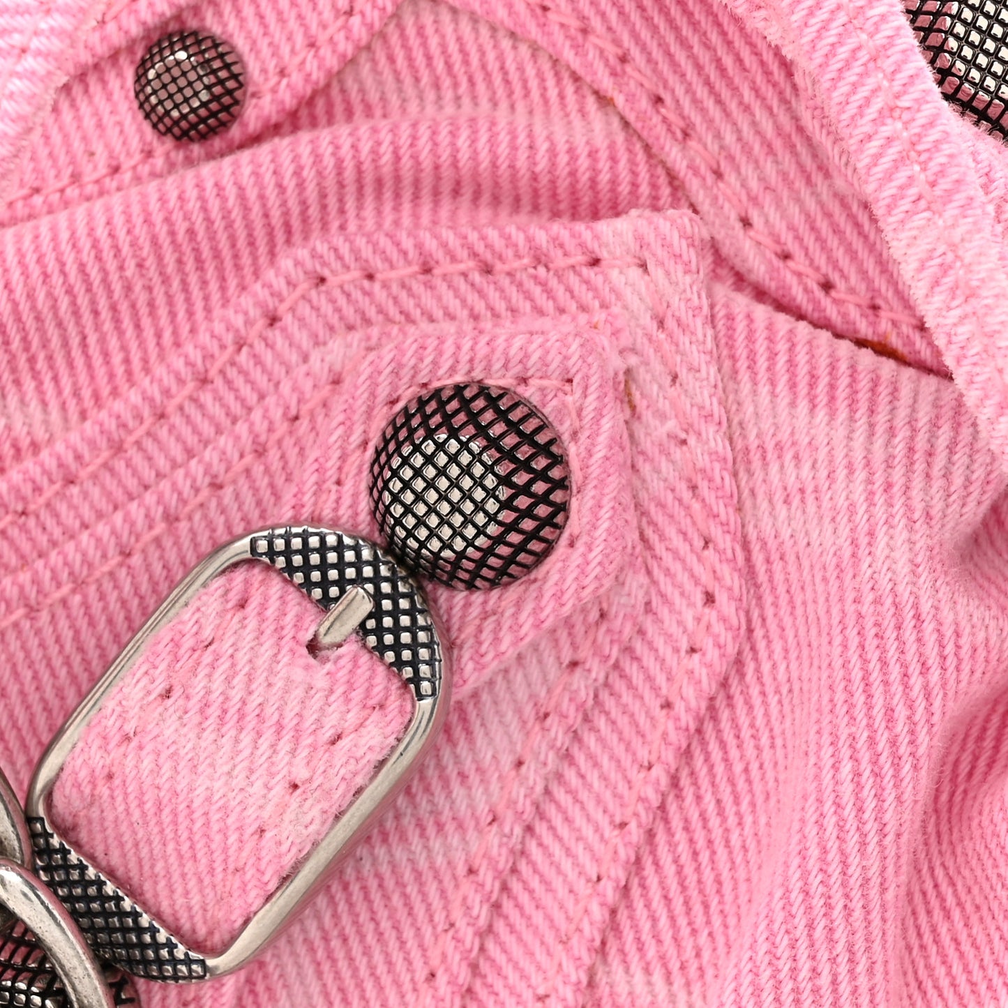 Washed Denim BB Monogram Le Cagole Mini Purse With Chain Pink