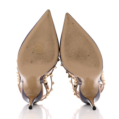 Valentino Garavani Patent Nappa Rockstud Ankle Strap 100mm Pumps 39.5 Purple Poudre 5 of 11